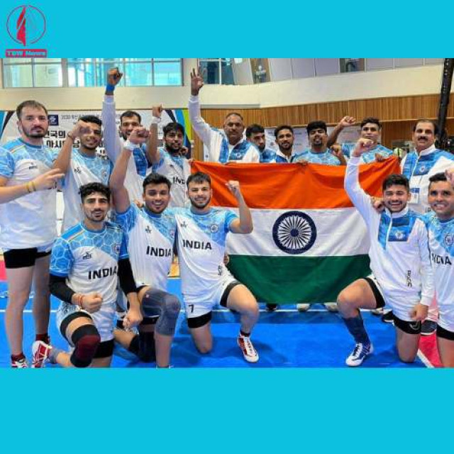 The Indian men's kabaddi team secures the top spot in the Asian Championship,